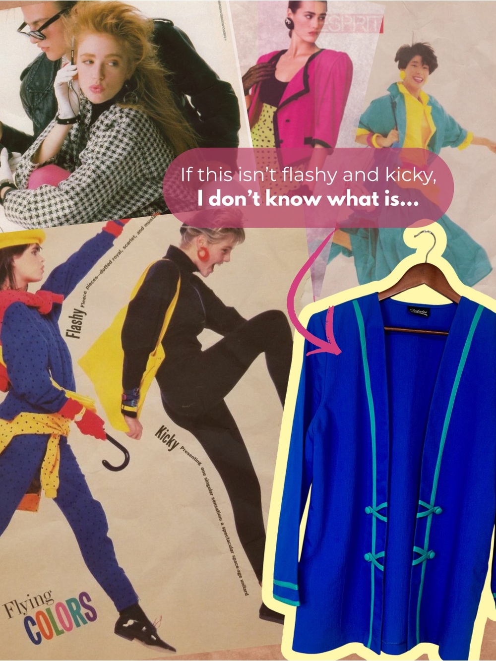 Vintage 80s 90s Clockwise Cobalt Blue Teal Open Front Jacket